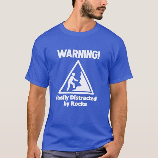 Warning Easily Distracted By Rocks Geologist boy T-shirt (Voorkant)