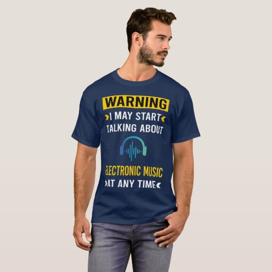 Warning Electronic Music girl T-shirt (Voorkant volledig)