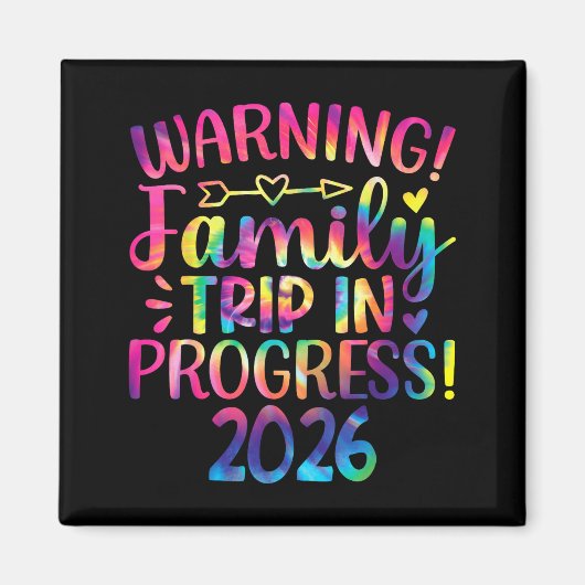 Warning Family Trip In Progress 2026  Magneet (Voorkant)