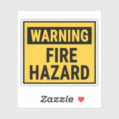 Warning Fire Hazard Sticker (Vel)