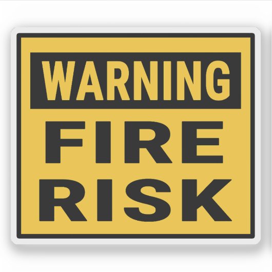 Warning Fire Risk Sticker (Voorkant)