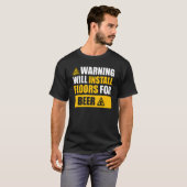 warning  floor contractor apparel Floor installing T-shirt (Voorkant volledig)