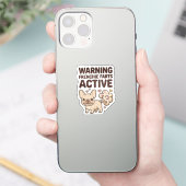 Warning Frenchie Farts Active Sticker (Telefoon)