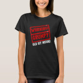 Warning Grumpy Old Git Joke Sarcastic Humor T-shirt (Voorkant)