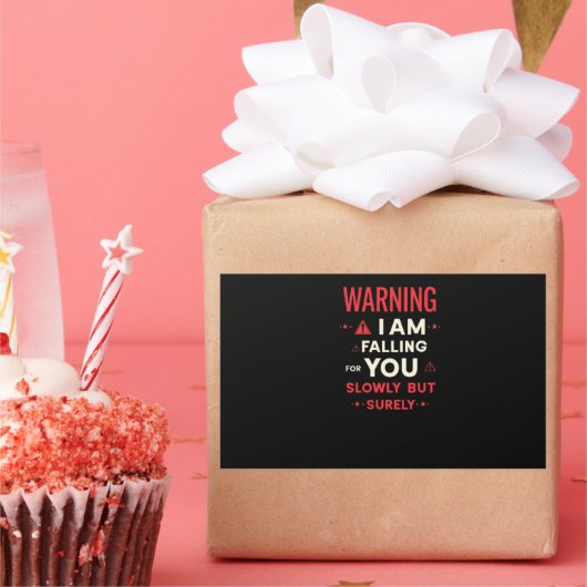 Warning I Am Falling For You | Cool Statement Rechthoekige Sticker (Feest)