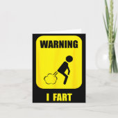 Warning I Fart Funny Fart Zone Gy Farting Gag Gift Kaart (Voorkant)