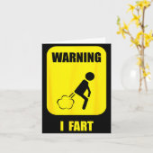 Warning I Fart Funny Fart Zone Gy Farting Gag Gift Kaart (Gele Bloem)