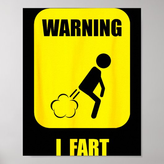 Warning I Fart Funny Fart Zone Gy Farting Gag Gift Poster (Voorkant)