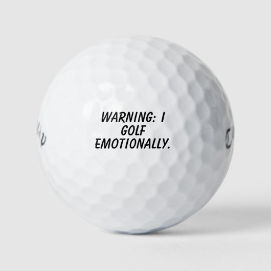'Warning: I Golf Emotionally' Comedy Fun Gift  Golfballen (Voorkant)