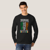 Warning I have a crazy Irish wife Irish Ireland Ir T-shirt (Voorkant volledig)