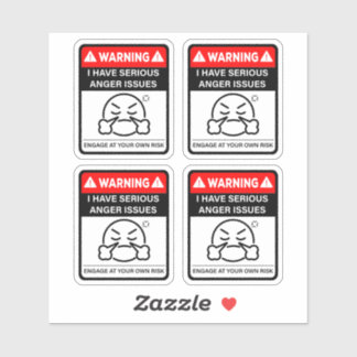Warning I Have Serious Anger Issues Vinyl Stickers