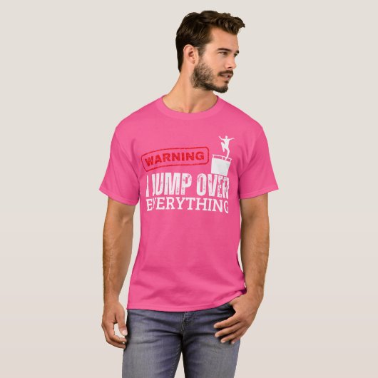 Warning I Jump Over Everything Parkour T-shirt (Voorkant volledig)