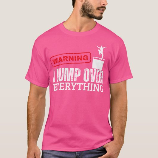Warning I Jump Over Everything Parkour T-shirt (Voorkant)