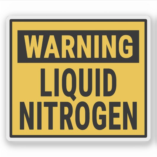 Warning Liquid Nitrogen  Sticker (Voorkant)