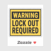 Warning Lock Out Required  Sticker (Vel)