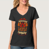 Warning May Constantly Speak About Camping T-shirt (Voorkant)