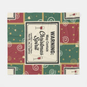 Warning May Contain Christmas Spirit Holiday  Fleece Deken (Voorkant (Horizontaal))