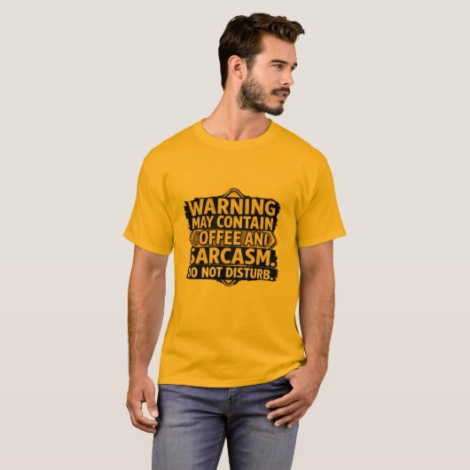 Warning May Contain Coffee & Sarcasm Sweetshirt -  T-shirt (Voorkant volledig)