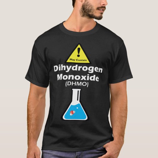Warning may contain DHMO  Science Teacher H2O Pun T-shirt (Voorkant)