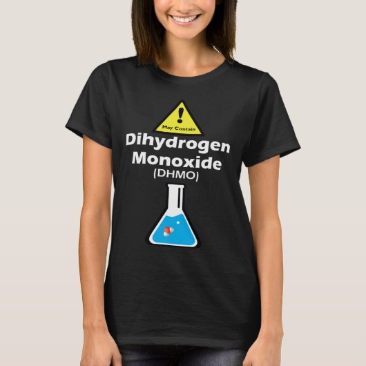Warning may contain DHMO  Science Teacher H2O Pun T-shirt (Voorkant)