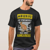 Warning May spontaneously talk about Kangaroos T-shirt (Voorkant)