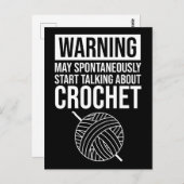 Warning - May Start Talking About Crochet Briefkaart (Voorkant / Achterkant)