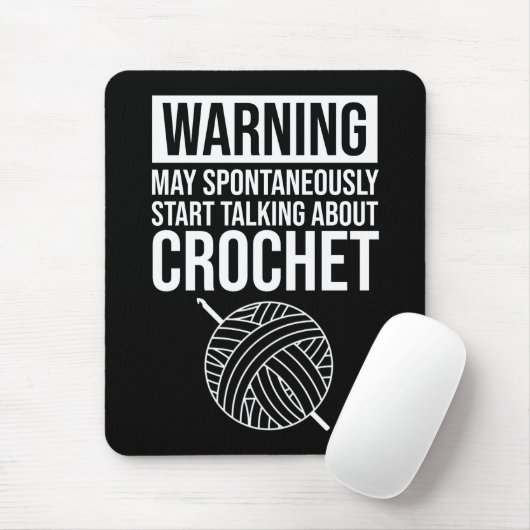 Warning - May Start Talking About Crochet Muismat (Met muis)