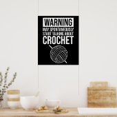 Warning - May Start Talking About Crochet Poster (Keuken)