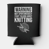 Warning - May Start Talking About Knitting Blikjeskoeler (Voorkant)