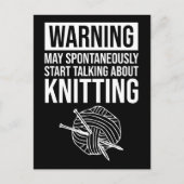 Warning - May Start Talking About Knitting Briefkaart (Voorkant)