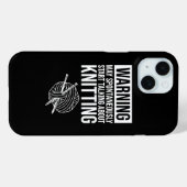 Warning - May Start Talking About Knitting Case-Mate iPhone Case (Achterkant (horizontaal))