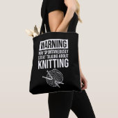 Warning - May Start Talking About Knitting Tote Bag (Dichtbij)