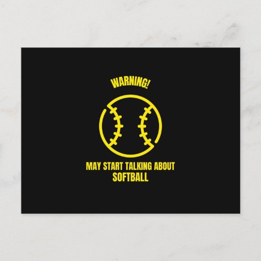 Warning may start talking about softball funny bas briefkaart (Voorkant)