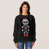Warning: May Talk About AI Black Sweatshirt (Voorkant volledig)