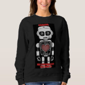 Warning: May Talk About AI Black Sweatshirt (Voorkant)