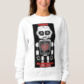 Warning: May Talk About AI White Sweatshirt (Voorkant)