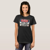 Warning May Talk About Baseball Statistics Retro S T-shirt (Voorkant volledig)