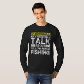 Warning May Talk About Fishing   Yellow Perch Fish T-shirt (Voorkant volledig)