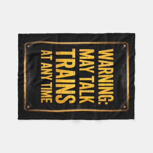 Warning_ May Talk Trains _ Funny Model Train Sayin Fleece Deken (Voorkant (Horizontaal))