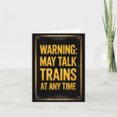 Warning_ May Talk Trains _ Funny Model Train Sayin Kaart (Voorkant)