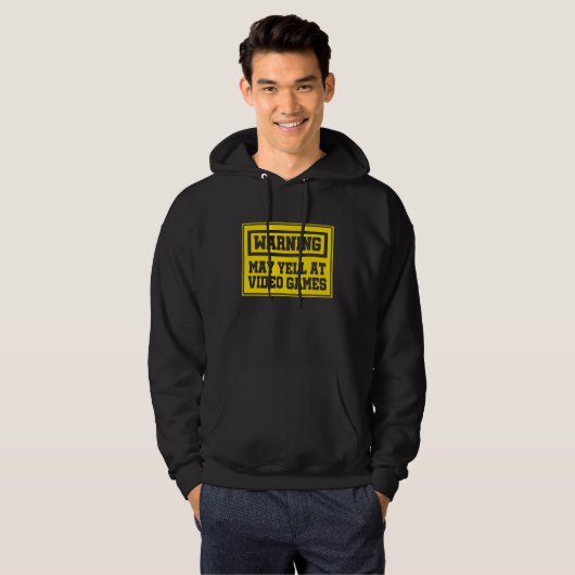 Warning May Yell At Video Games Console Controller Hoodie (Voorkant volledig)