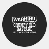 Warning Mpy Old Approach With Caution Funny  Ronde Sticker (Voorkant)
