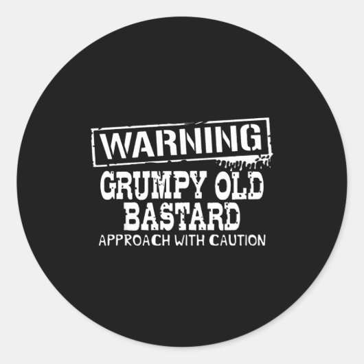 Warning Mpy Old Approach With Caution Funny  Ronde Sticker (Voorkant)