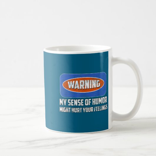 Warning My Sense Of Humor Funny Quote Retro Shirt  Koffiemok (Rechts)