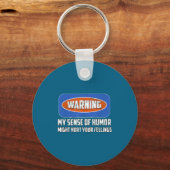 Warning My Sense Of Humor Funny Quote Retro Shirt  Sleutelhanger (Voorkant)
