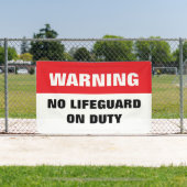 Warning No Lifeguard on Duty red and white Spandoek (Insitu)