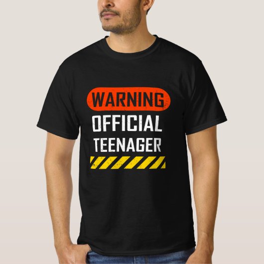 Warning Official Teenager  - 13th Birthday Gift T-shirt (Voorkant)