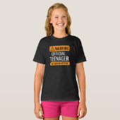Warning Official Teenager T-Shirt – Funny Birthday (Voorkant volledig)