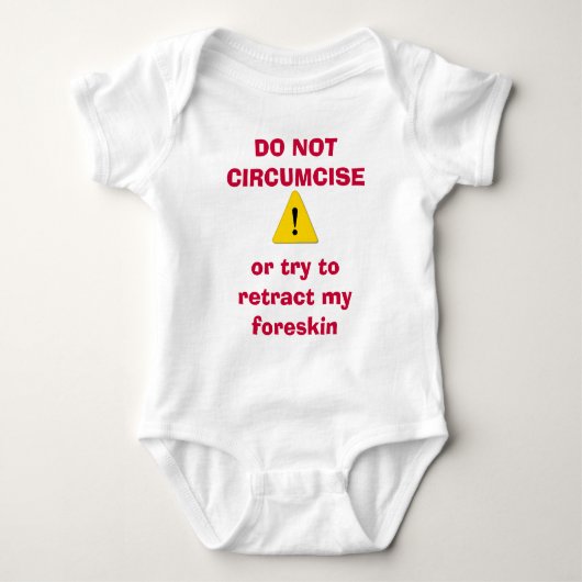 warning_page, NIET CIRCUMCISE of probeer toretract Romper (Voorkant)