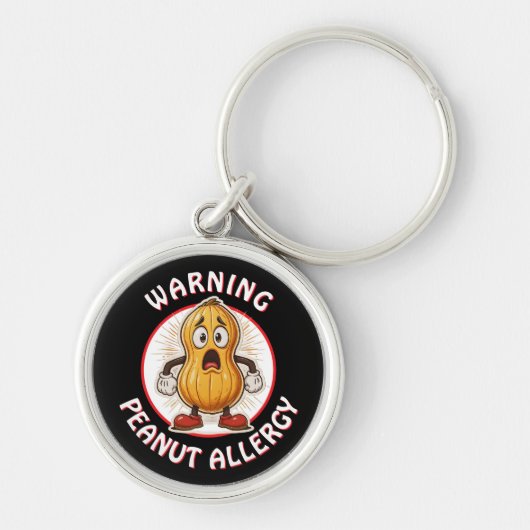 Warning Peanut Allergy Alert   Sleutelhanger (Voorkant)